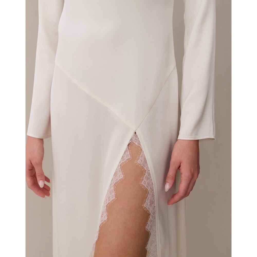 New O.P.T Magdalene Dress satin ivory size M $297 - Picture 4 of 7